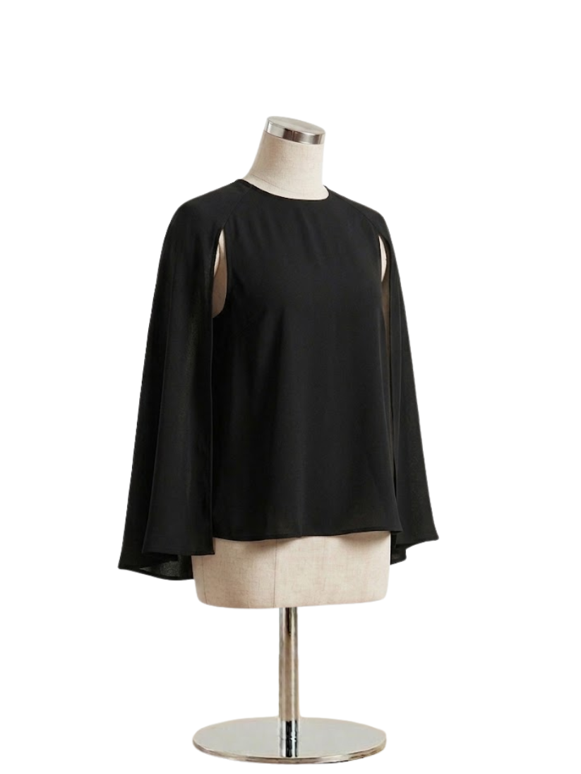 Blusa Cape-Sleeve Gasa
