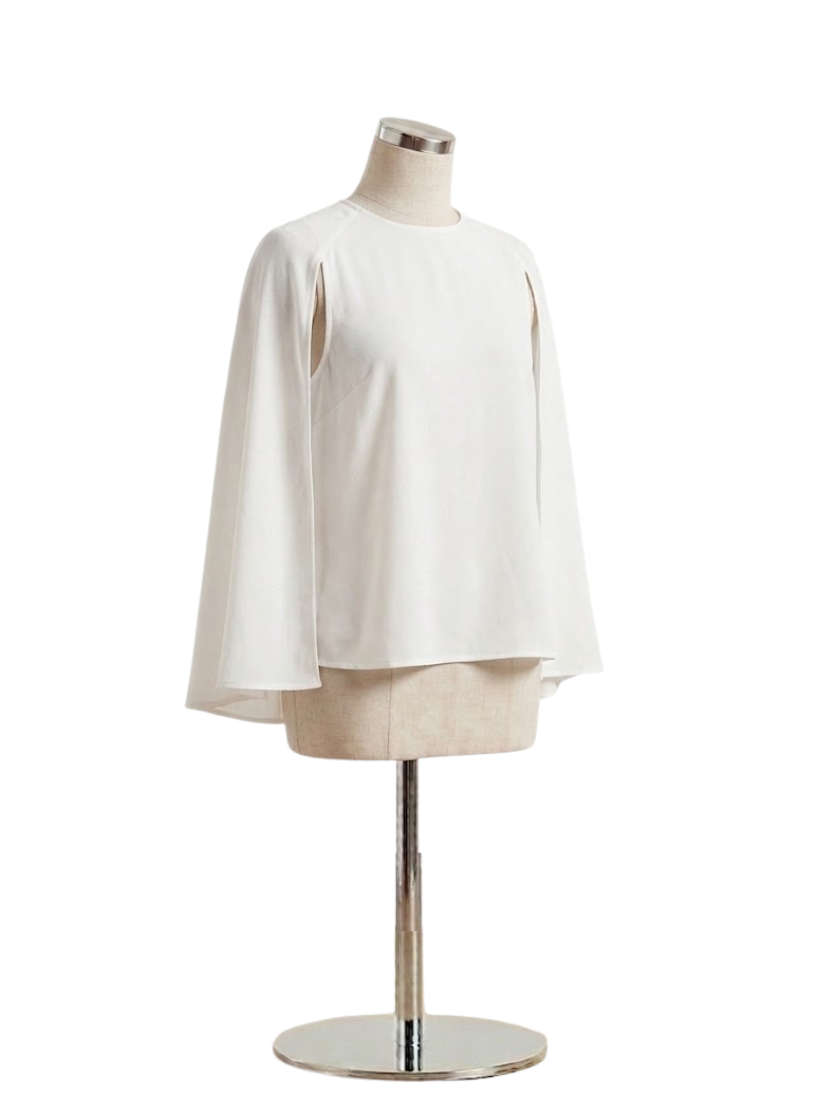 Blusa Cape-Sleeve Gasa