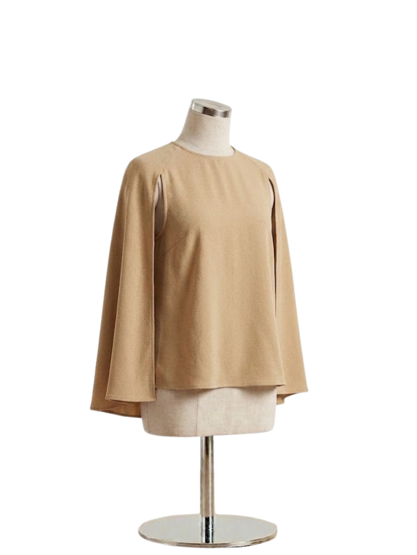 Blusa Cape-Sleeve Gasa